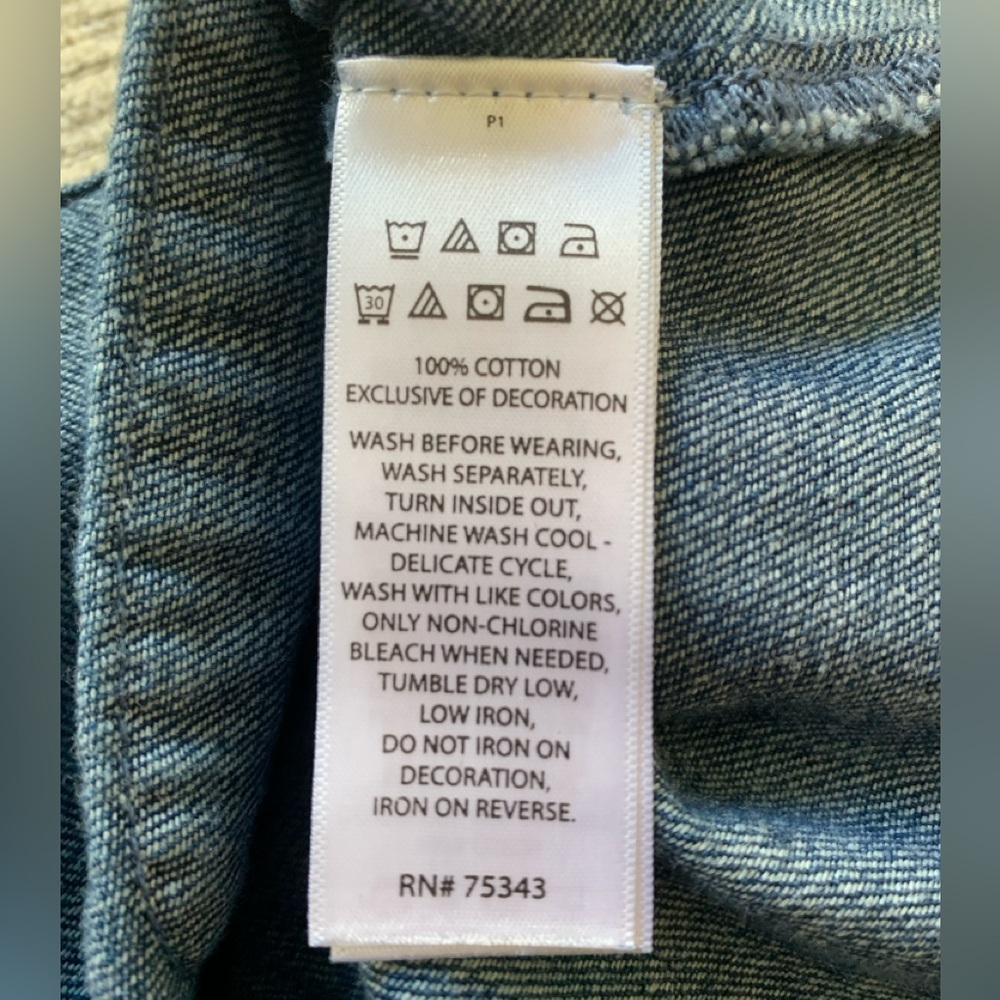 Tahari Dark Blue Denim Overall Dress - 2T - India Cotton 100% EUC - Picture 10 of 11